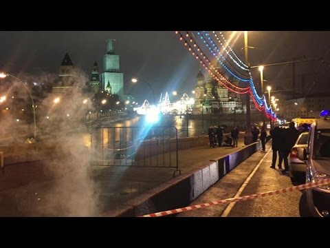 Russia  FIRST SHOTS of Boris Nemtsov shooting aftermath