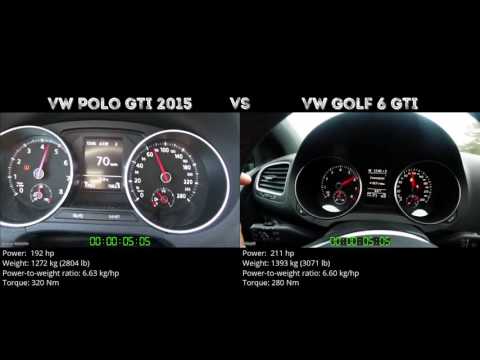 VW Polo GTI 2015 vs VW Golf 6 GTI // 0-100 km/h