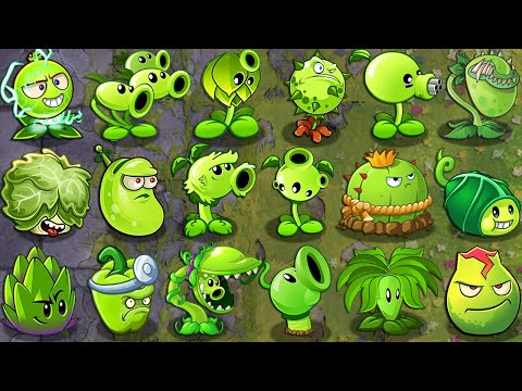 All GREEN Plants LEVEL 999999 Power-Up! in Plants vs Zombies 2 (PVZ2 Version 8.9.1)