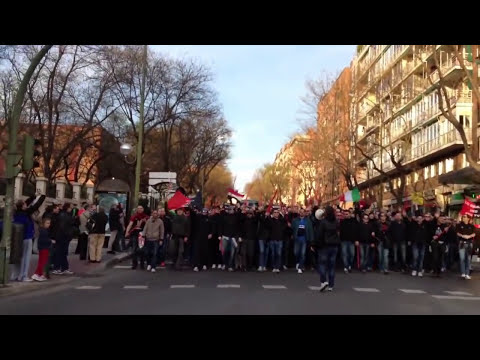 Corteo Curva Sud Milano   Madrid 11 marzo 2014