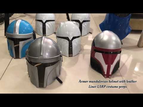 NauticalMart Armor Mandalorian Helmet with Leather Liner LARP Costumes Role Plays Helmet Halloween