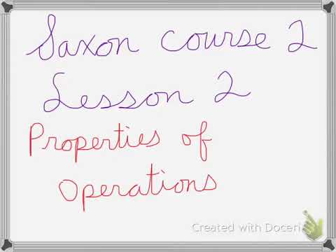 Saxon Course 2 Lesson 2