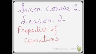 Saxon course 2 lesson 2