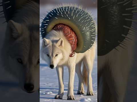 The wolf was rescued from bacteria😉 #ai #animal #short #injuryanimal