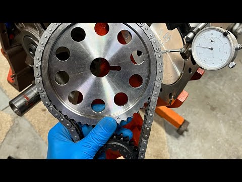 440 Mopar V8 Engine Rebuild Step 16 - Timing Chain Install, Cam Degree Wheel TDC Check