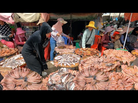 Incredibly Interesting Wholesale Dried Fish Market in Phnom Penh City, CAMBODIA