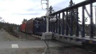 preview picture of video 'BNSF Mixed Thomsen Rd MP 27.65 4-8-09'