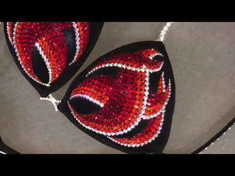 Flame inspired figure competition suit by Muscle Dazzle Flame inspired...