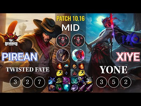 SG Pirean Twisted Fate vs DMO xiye Yone Mid - KR Patch 10.16