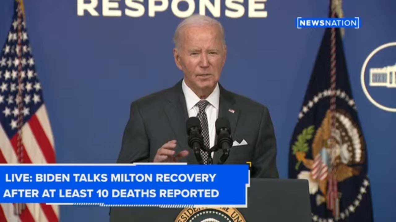 Live: Biden talks Milton recovery after at least 10 deaths reported
