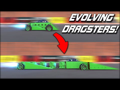 Evolving Faster and Faster Dragsters by Survival of the Fittest! (Trailmakers Multiplayer Gameplay)