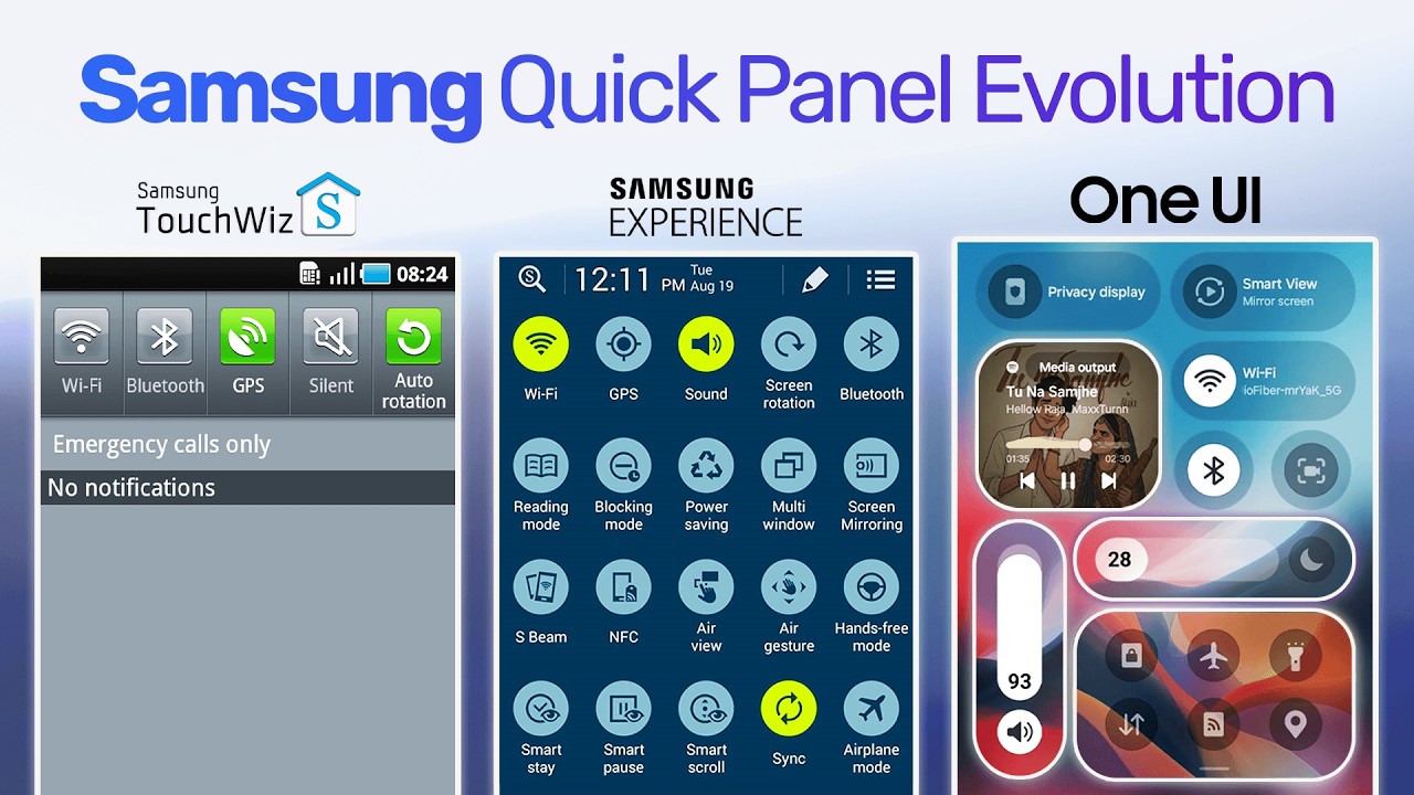 The Evolution of Samsung Quick Settings | From TouchWiz to One UI 8.5