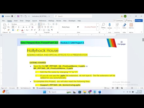 New Perspectives PowerPoint 365 | Module 2: SAM Project A Hollyhock House | NP_PPT365_2A