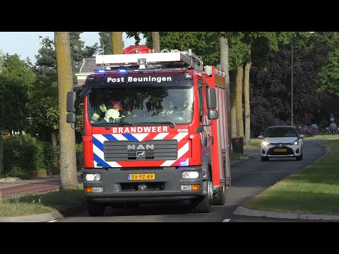 Prio 1 TS 08-4231 met spoed naar verschillende meldingen in Beuningen