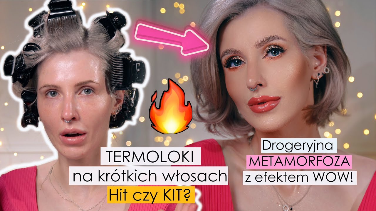 GRWM- Termoloki na KRÓTKICH WŁOSACH- Czy to się może udać🤔-Spektakularny EFEKT Tanimi KOSMETYKAMI!