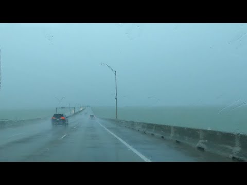 REAL FOOTAGE Driving Heavy RAIN Highway, Ocean View Thunderstorm for SLEEP, STUDY, and HOMEWORK