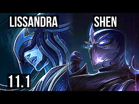 LISSANDRA vs SHEN (TOP) | 3.3M mastery, 1100+ games, 5/2/7 | KR Diamond | v11.1