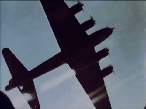American B-17 Bombers under attack by German Bf 109 fighters - 1943