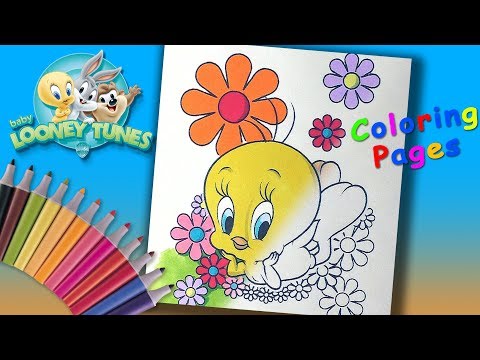Baby Looney Tunes Tweety.  #ColouringPages And #LearnColors For Kids With Baby Looney Tunes Video