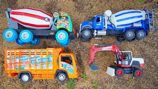 Large Concrete Mixer Trucks Pouring Concrete on Roads, Trains, Wobbling Trucks, Telolet Buses, Cr...