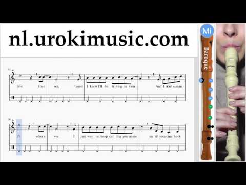 Blokfluit Leren Spelen (B.) Taylor Swift & Zayn - I Don't Wanna Live Forever Tablatura Deel#2 um-374