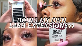 DIY: Doing My OWN Individual Eyelash Extensions **for the 1st time👀**