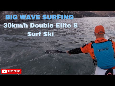 Big wave surfing on an Elite double surf ski