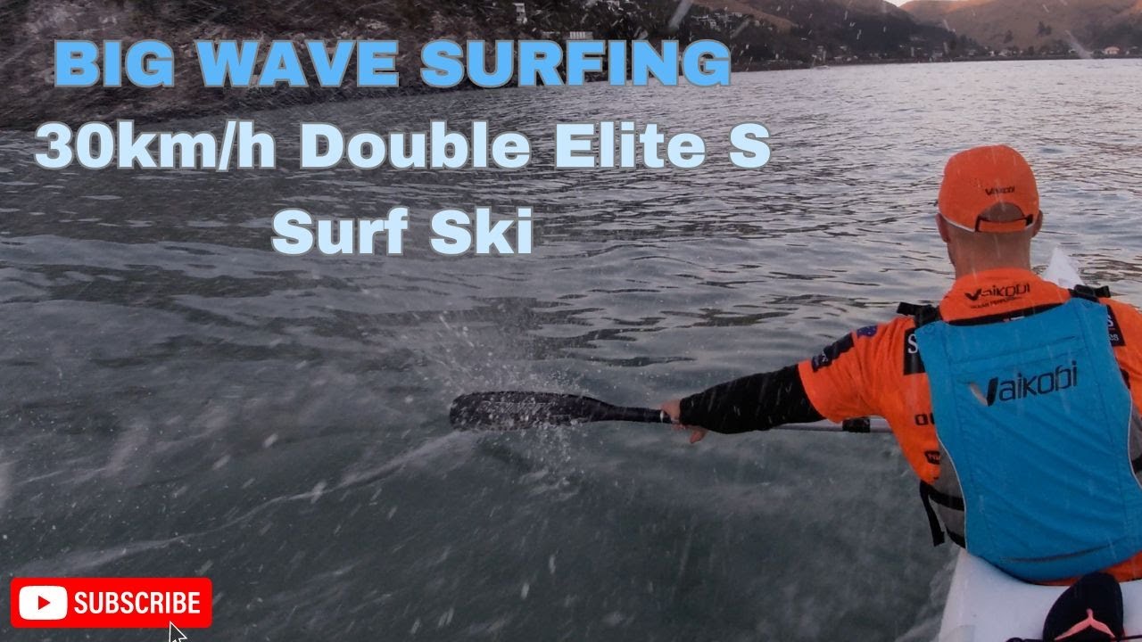 Big wave surfing on an Elite double surf ski