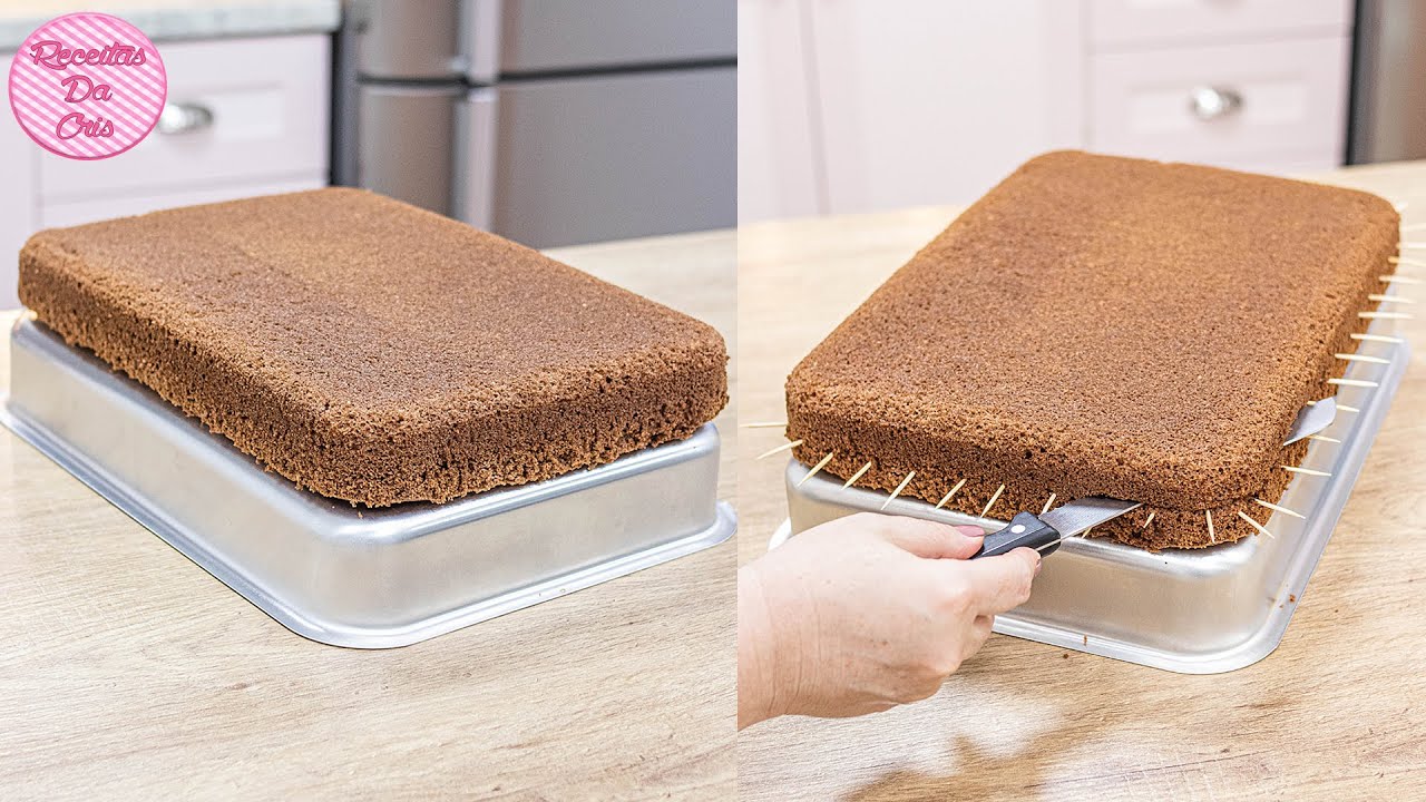 BOLO PÃO DE LÓ DE CHOCOLATE | PASSO A PASSO E ENSINANDO A CORTAR | CONFEITARIA CASEIRA DA CRIS