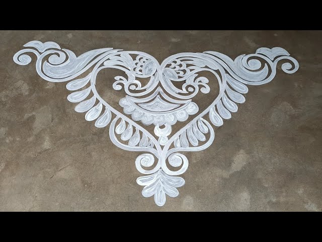 Alpana rangoli door side border design by shyamali rangoli art - video 2