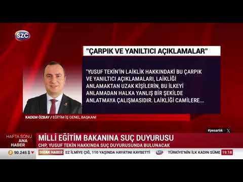 Genel Başkanımız Kadem Özbay`ın Milli Eğitim Bakanı Yusuf Tekin`in laiklik konusundaki açıklamalarına ilişkin düşüncelerini Sözcü  TV paylaştı. | EĞİTİM İŞ