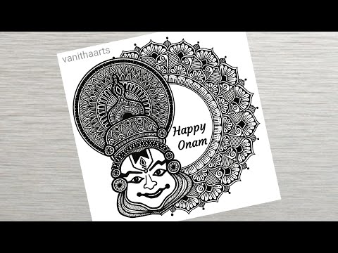 Onam mandala art How to draw Mandala for Beginners Onam drawing stepbystep doodle art