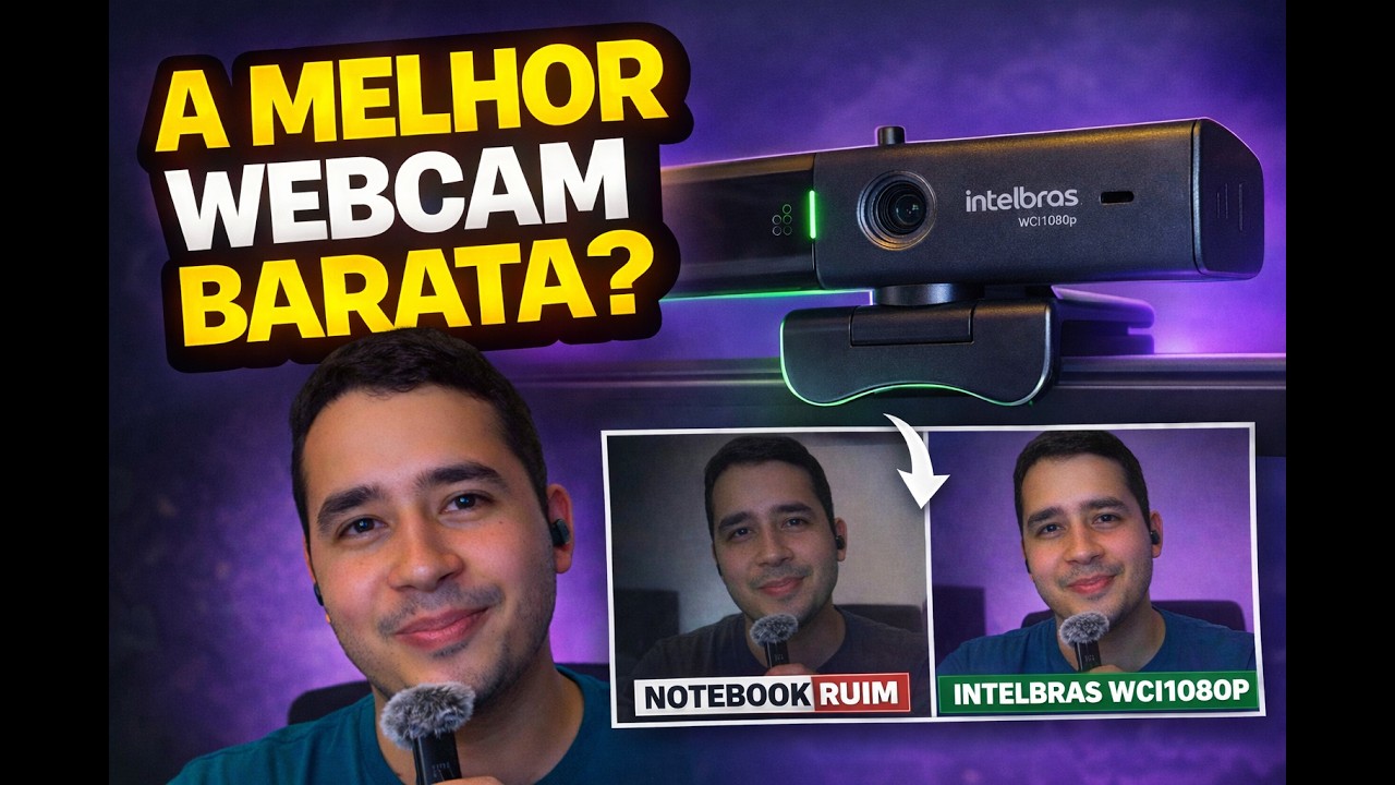 Miniatura da avaliação em vídeo de Webcam Intelbras WCI-720p HD com Microfone e Tampa de Lente USB