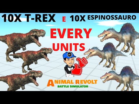 10x T Rex e 10x Espinos   Every Units   Animal Revolt Battle Simulator