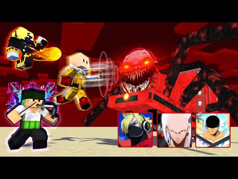 Monster School : Choo Choo Charles Terror  VS Sanji, Zorro & Saitama - Minecraft Animation EP 7
