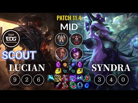 EDG Scout Lucian vs Syndra Mid - KR Patch 11.4