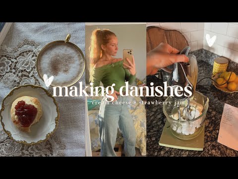 baking homemade cream cheese & strawberry jam danishes | kitchen series | recipe in bio