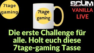 SCUM Gameplay German | 1 | Challenge Server open. Get the beautiful 7-day gaming mug!