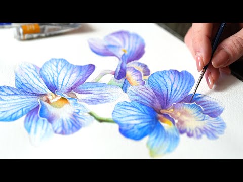Powerful Watercolor Technique (Most Tutorials Ignore) 💙 Blue Orchids