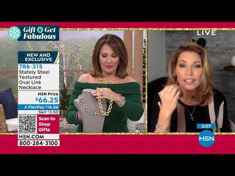 Stately Steel Textured Oval Link Necklace