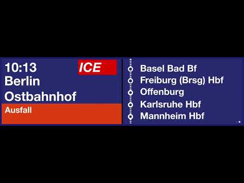 SBB TTS Durchsage · Ausfallmeldung zum ICE nach Berlin Ostbahnhof (De, En)