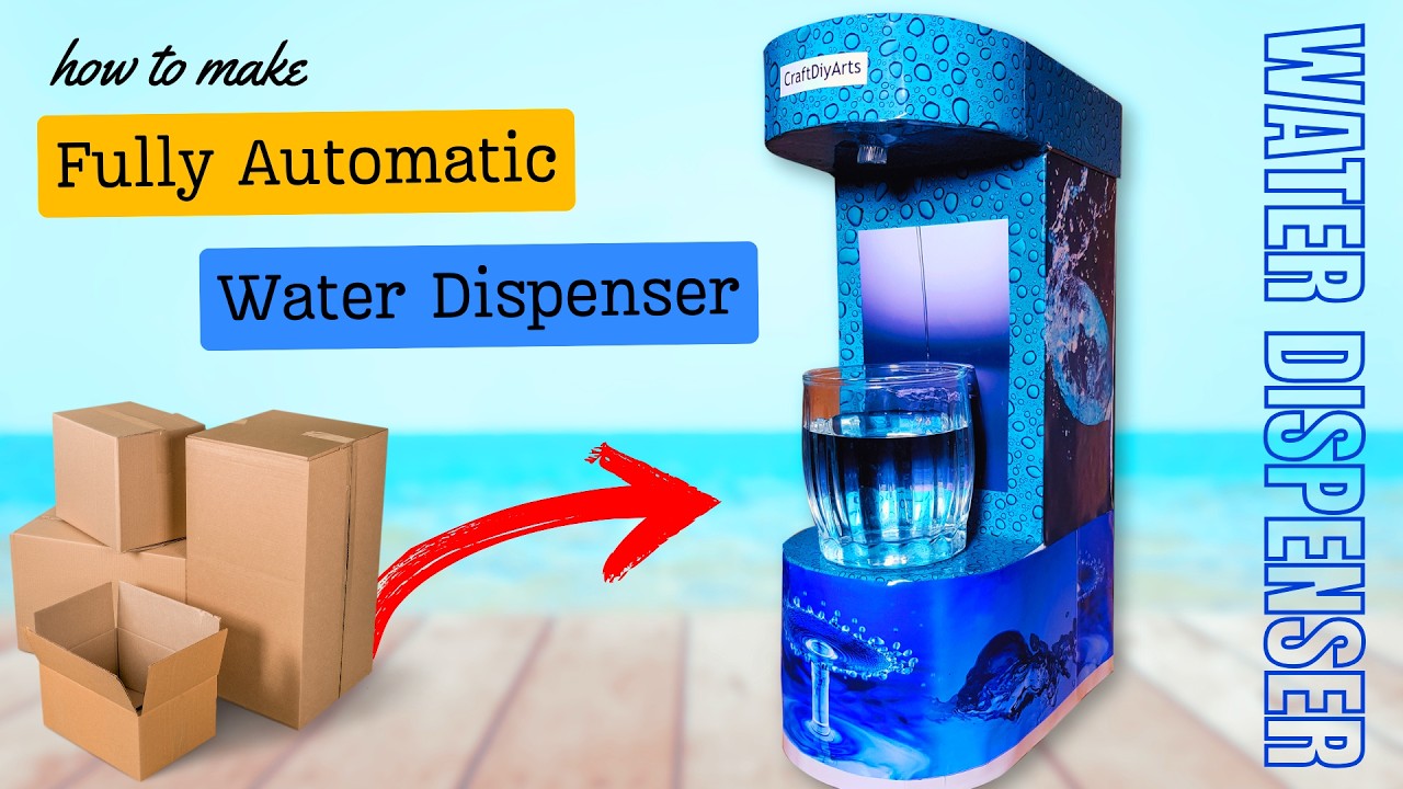 How to Make a Water Dispenser from Cardboard | Fully Automatic Cardboard Water Dispenser