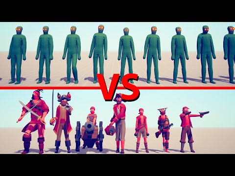 ZOMBIE Team vs PIRATE Team - Totally Accurate Battle Simulator TABS