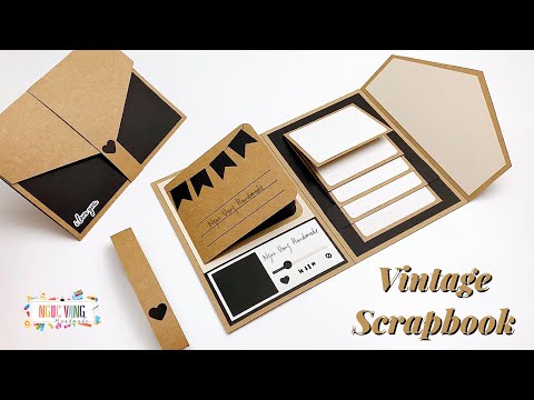 , title : 'Vintage Scrapbook - Album Ảnh Bìa Thư, Sổ lưu niệm cổ điển • NGOC VANG Handmade'