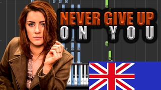 Lucie Jones - Never Give Up On You (UK 2017) Piano Tutorial + MIDI