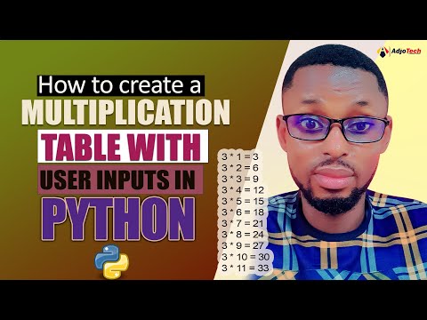 Multiplication Table In Python Using Nested For Loops And Using User Input