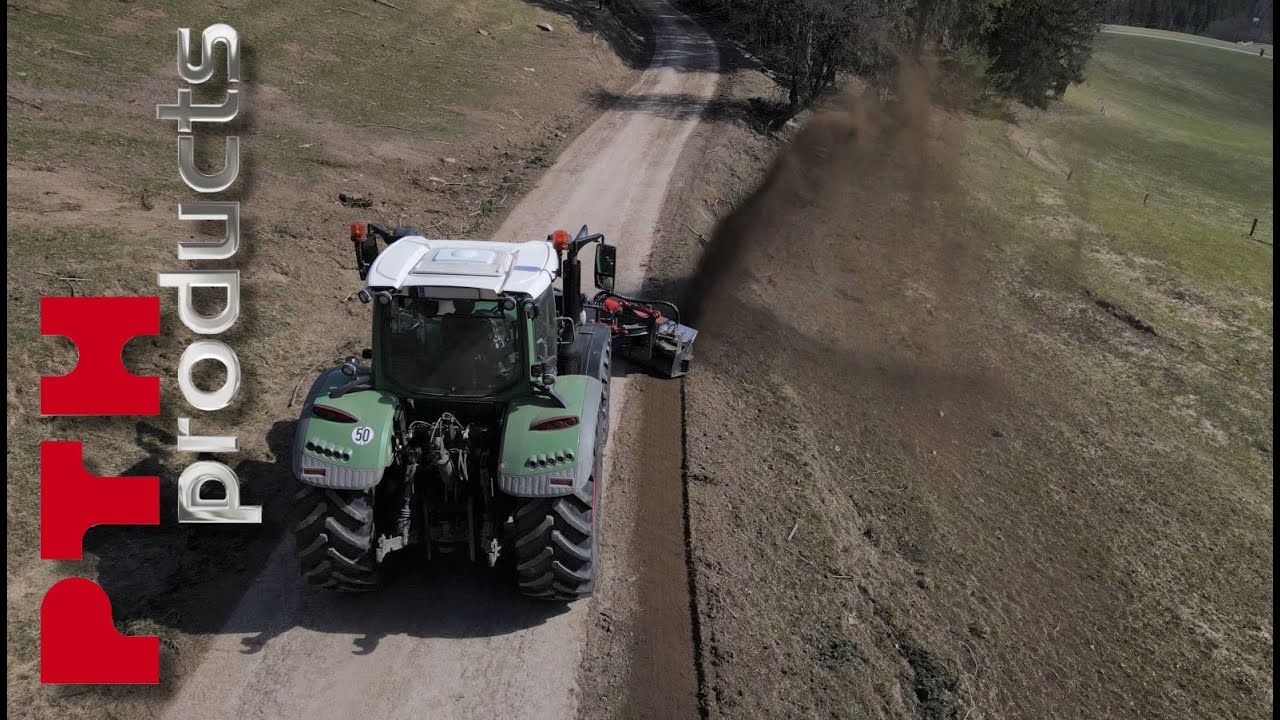 PTH verge tiller with fully hydraulic frame with Fendt and Kramer wheel loader