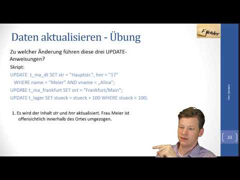 3.3 SQL - Aufgabe zu Daten einfügen und bearbeiten (Teil 2)