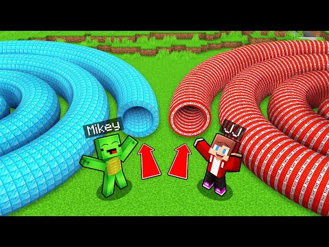 Mikey and JJ: What's Inside TNT vs DIAMOND SPIRAL TUNNEL in Minecraft (Maizen)
