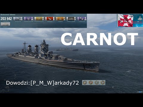 Carnot -- French Tier IX cruiser. World of Warships. 0.10.10. 203K DMG 6 Kills